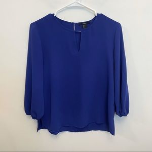 Royal blue 3/4 sleeve blouse